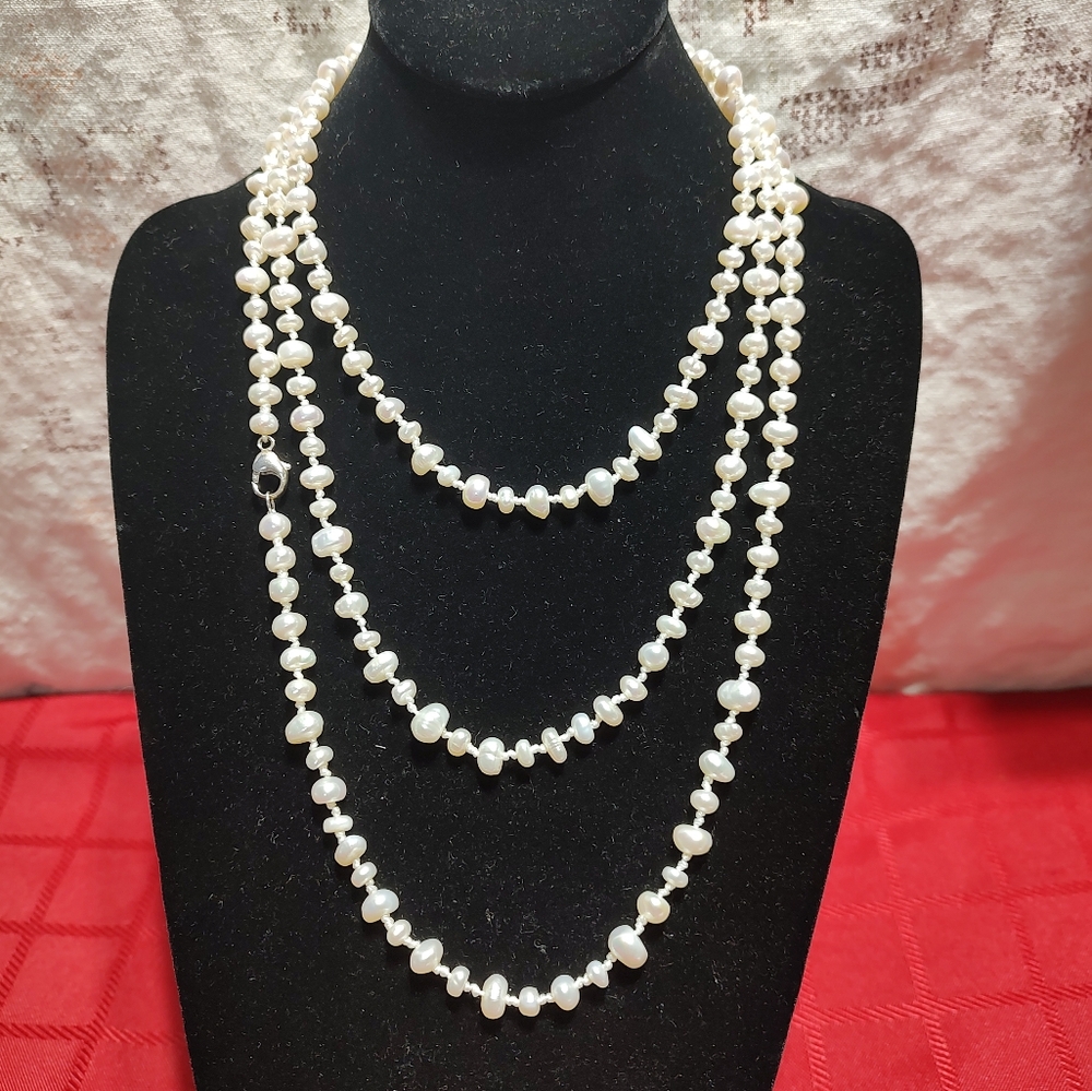 Honora freshwater lustrous white pearl necklace
